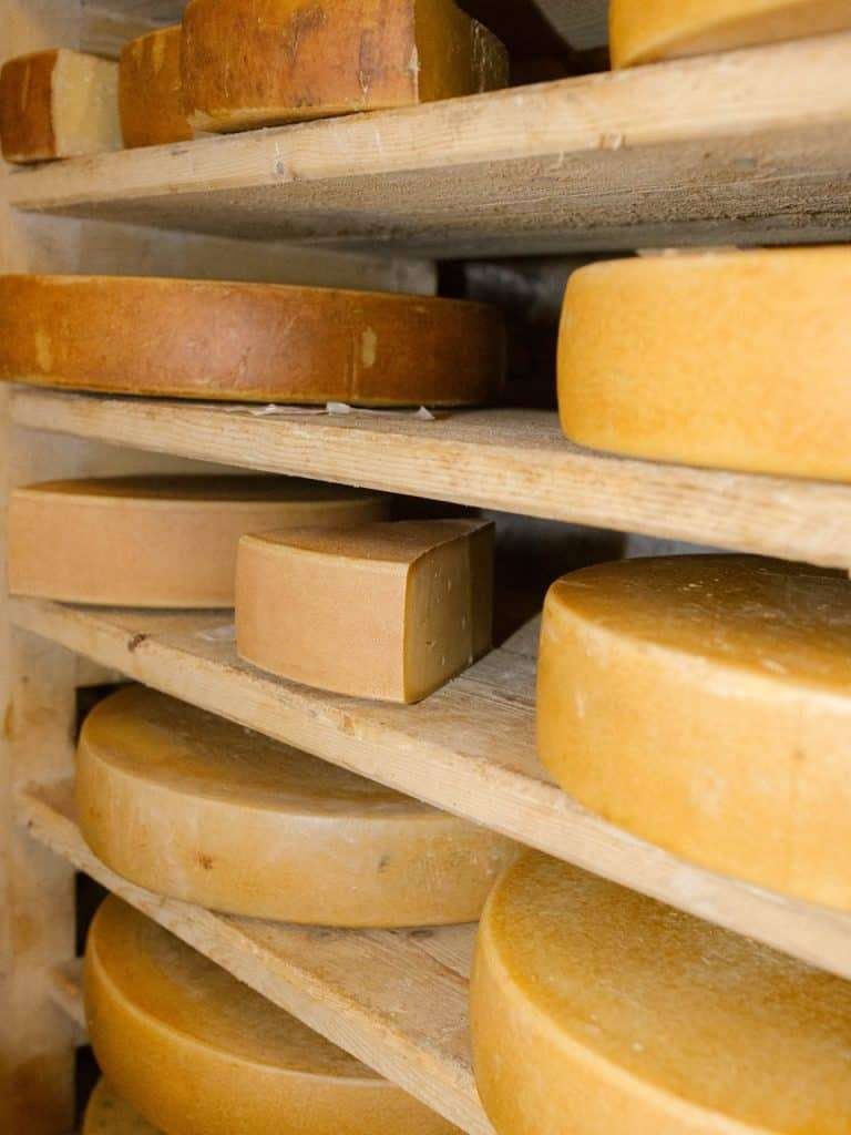 Je älter der Käse ist, umso dunkler wird auch seine Rinde
