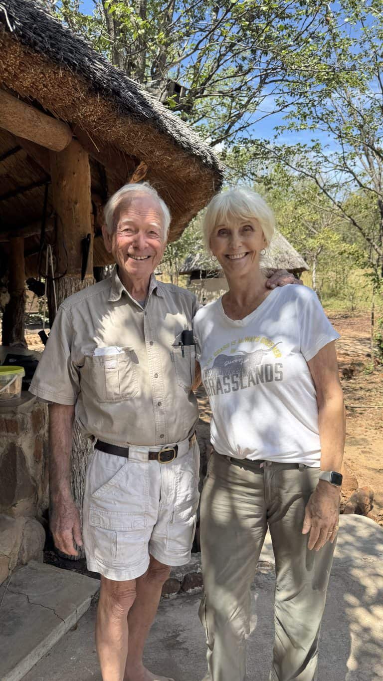 Allan Savory and Jody Butterfield at their home in Simbabwe