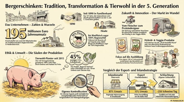 Infografik Ackerdemics Podcast Bergerschinken mit Bauer to the People | erstellt mit Notebook LM