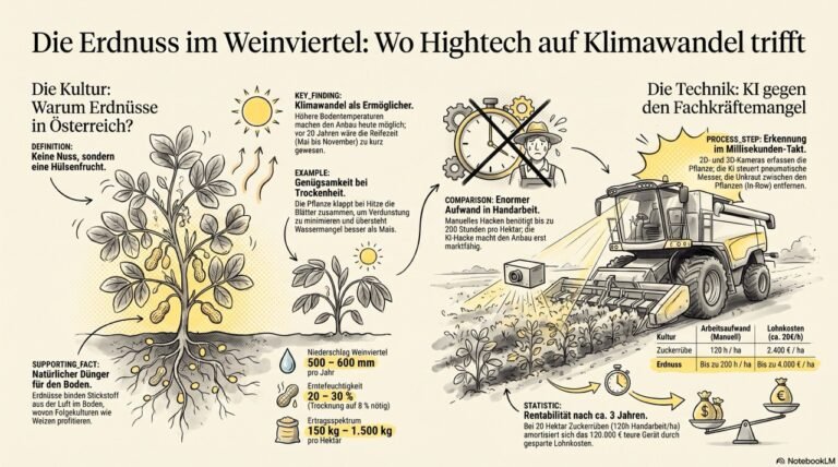 Infografik Erdnussanbau_im_Weinviertel_durch_Hightech Bauer to the People - erstellt mit NotebookLM